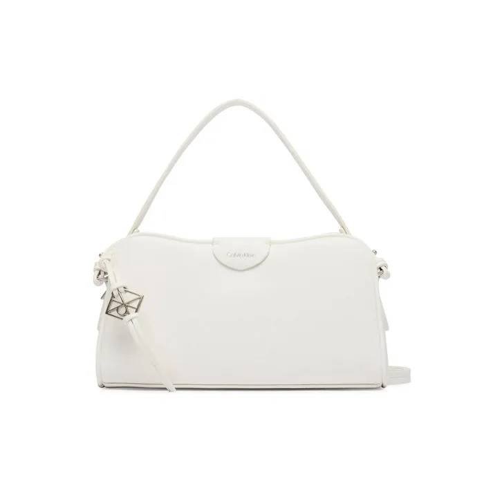 calvin-klein-emblem---sac Bolso bandolera para mujer Calvin Klein Emblem (Color: Blanco roto / Off-White, Ref. LV04F3370G-4LX). – Image 1