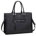 David Jones — Bolso de mano grande para mujer — Bolso shopper / cabás de cuero PU — Porte al hombro y bandolera para instituto, universidad, trabajo y oficina