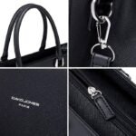 David Jones — Bolso de mano grande para mujer — Bolso shopper / cabás de cuero PU — Porte al hombro y bandolera para instituto, universidad, trabajo y oficina – Image 3