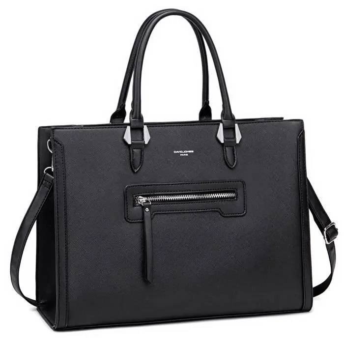 david-jones-grand-sac-a-main-femme-cabas-fourr David Jones — Bolso de mano grande para mujer — Bolso shopper / cabás de cuero PU — Porte al hombro y bandolera para instituto, universidad, trabajo y oficina – Image 1