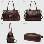 David Jones - Bolso de mano grande para mujer - Bolso cabás para portátil y diario, de hombro o bandolera en cuero PU - Ideal para clases, instituto, trabajo y tamaño A4 – Image 4