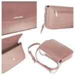David Jones - Bolso bandolera para mujer - Bolso de hombro pequeño rectangular en cuero PU - Bolso para móvil / porta teléfono - Rosa. – Image 3