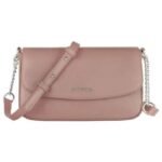 David Jones - Bolso bandolera para mujer - Bolso de hombro pequeño rectangular en cuero PU - Bolso para móvil / porta teléfono - Rosa.