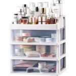 ®RisingFF Organizador de maquillaje para tocador | Organizador de cuidado de la piel con 3 cajones