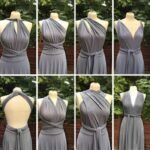 Vestido de noche multiposición ajustable — Corte ajustado (bandage) — Cintura alta — Largo maxi — Verde – Image 3