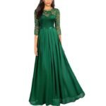 Vestido largo de fiesta y boda para mujer — Escote en V sin mangas con encaje – Image 3