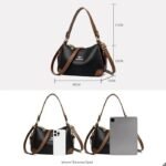 Bolso bandolera para mujer - Bolso de mano en cuero PU multibolsillos con correa ajustable para oficina y compras - Negro. – Image 3