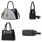 Bolso de mano para mujer en cuero PU con correa bandolera ajustable — Gran capacidad y multibolsillo para universidad, trabajo y viajes — Blanco / Caqui – Image 2