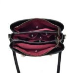 Bolso de mano para mujer en cuero PU con correa bandolera ajustable — Gran capacidad y multibolsillo para universidad, trabajo y viajes — Blanco / Caqui – Image 3