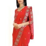 Vestido largo de fiesta y cóctel para mujer — Cuello redondo — Gasa de seda y encaje – Image 2
