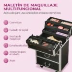 HOMCOM - Maletín de maquillaje - Aleación de aluminio - 36x23x58 cm - Negro – Image 5